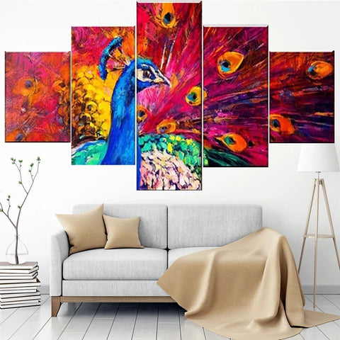 Abstract Animal Peacock Colorful Wall Art Canvas Decor Printing