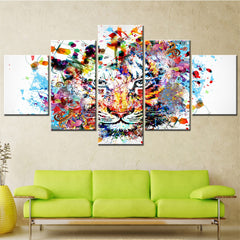 Abstract Colorful Tiger Animal Wall Art Canvas Decor Printing