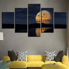 Abstract Full Moon Dark Night Scenery Wall Art Canvas Decor Printing