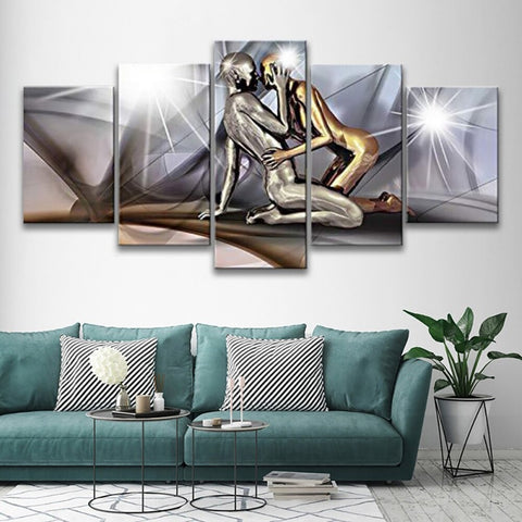 Abstract Glass Man and Woman Wall Art Canvas Decor Printing