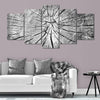 Image of Abstract Grey Cracked Glass Wall Art Canvas Decor Printing