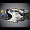Image of Abstract Howling Wolf Wall Art Canvas Decor Printing