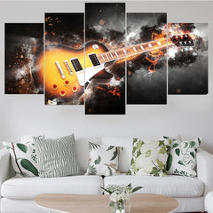 Abstract Lightning Guitar Wall Art Canvas Decor Printing