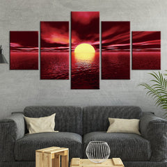 Abstract Sunset Glow Lake View Wall Art Canvas Decor Printing