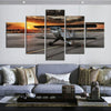 Image of Airplane Sunset Sky Wall Art Canvas Decor Printing