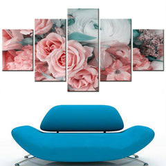Amazing Flower Bouquet Pink Roses Wall Art Canvas Decor Printing