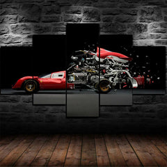 Anatomy Sport Car engineering Wall Art Canvas Decor Printing