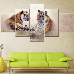Animal Couple Tiger Wall Art Canvas Decor Printing