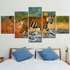 Image of Animal Tiger Walking Wall Art Canvas Decor Printing