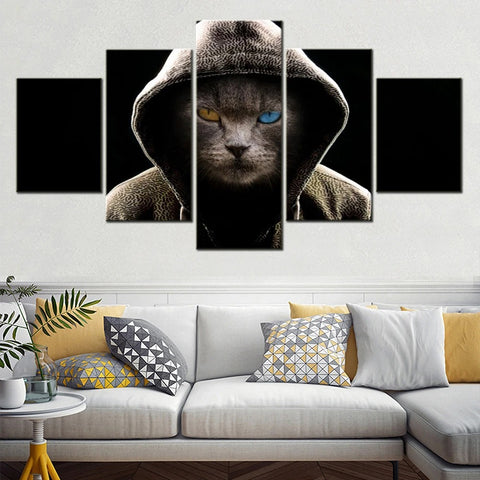Animals Scary Cat Wall Art Canvas Decor Printing
