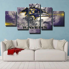 Baltimore Ravens Split Wall Art Canvas Decor Printing