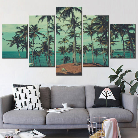 Beach Palm Tree Island Wall Art Canvas Decor Printing