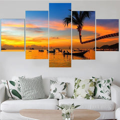 Beautiful Sunset On The Beach Wall Art Canvas Decor Printing