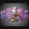 Image of Big Pink Cherry Blossom Tree Wall Art Canvas Decor Printing