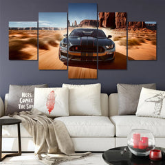 Black Ford Mustang GT Car Wall Art Canvas Decor Printing