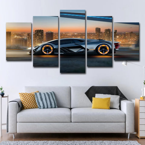 Black Supercar Sports Car Wall Art Canvas Decor Printing