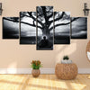 Image of Black & White Buddhist Meditation Tree Wall Art Canvas Decor Printing