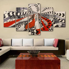 Black & White Girl In Red Abstract Wall Art Canvas Decor Printing