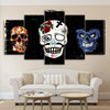 Image of Black and White Sugar Skull Rose Wall Art Canvas Decor Printing