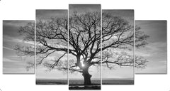Black and White Tree Nature Landscape Wall Art Canvas Decor Printing