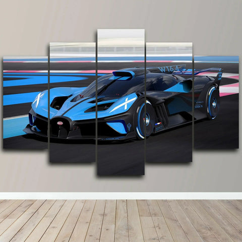 Blue Bugatti Bolide Concept Hyper Car Wall Art Canvas Decor Printing