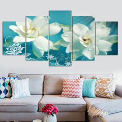 Blue Orchid Flowers Wall Art Canvas Decor Printing