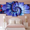 Image of Blue Petal Flower Wall Art Canvas Decor Printing