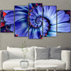 Image of Blue Petal Flower Wall Art Canvas Decor Printing