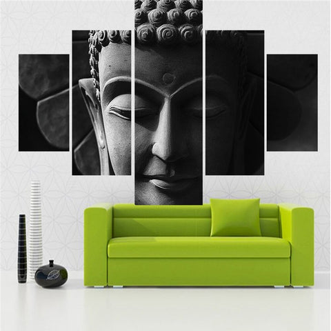 Buddha Black-White Abstract Wall Art Canvas Decor Printing