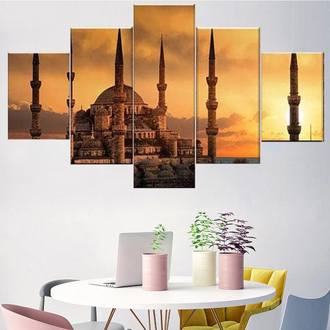 Castle in Sunset Landscape Wall Art Canvas Decor Printing