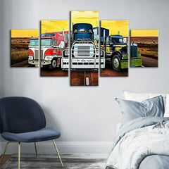 Colorful Truck Road Car Wall Art Canvas Decor Printing