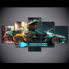 Delorean Back To The Future Car Movie Wall Art Canvas Decor Printing