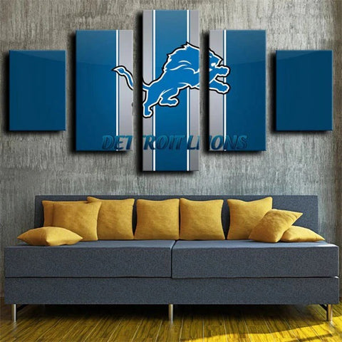 Detroit Lions Nattier Blue Wall Art Canvas Decor Printing