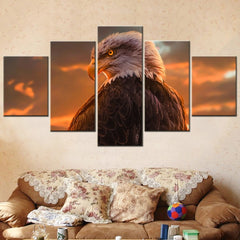 Eagle Sunset Animal Wall Art Canvas Decor Printing