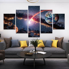 Earth And Mars Galaxy Wall Art Canvas Decor Printing