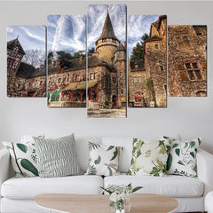 European Castle Vintage Landscape Wall Art Canvas Decor Printing