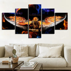 Firefighter No Greater Love Wall Art Canvas Decor Printing