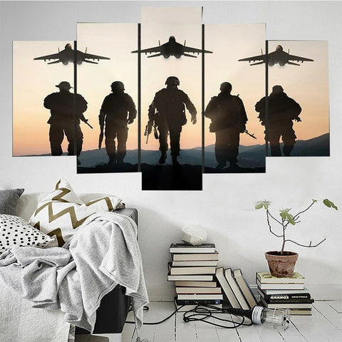 Flat Soldiers Army Wall Art Canvas Decor Printing