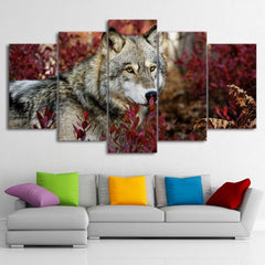 Flower Forest Nature Wolves Wall Art Canvas Decor Printing