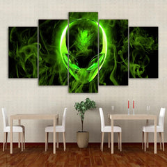 Green Alienware Wall Art Canvas Decor Printing