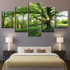 Image of Green Forest Trees Nature Rainforest Sunshine Wall Art Canvas Decor Printing