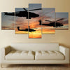 Image of Helicopter Sunset Wall Art Canvas Decor Printing