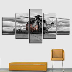 Helicopter Vintage Wall Art Canvas Decor Printing