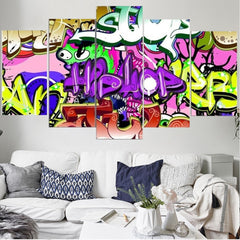Hip Hop Graffiti Cartoon Wall Art Canvas Decor Printing