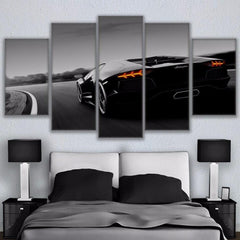 Lamborghini Black Car Wall Art Canvas Decor Printing