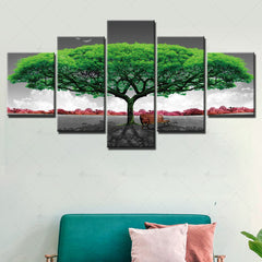 Landscape Giant Green Tree Wall Art Canvas Decor Printing