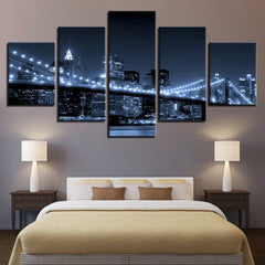 Landscape Pictures City Night Scene Wall Art Canvas Decor Printing