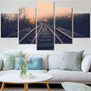 Image of Landscape Train Railroad Tracks Wall Art Canvas Decor Printing