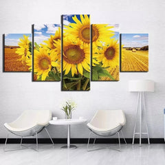 Landscape Yellow Floral Sunflower Wall Art Canvas Decor Printing