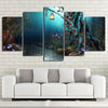 Image of Lights in Forest Fantasy Flowers Wall Art Canvas Decor Printing